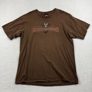 Harley Davidson T Shirt Mens XL Brown St Augustine Biker Made In USA